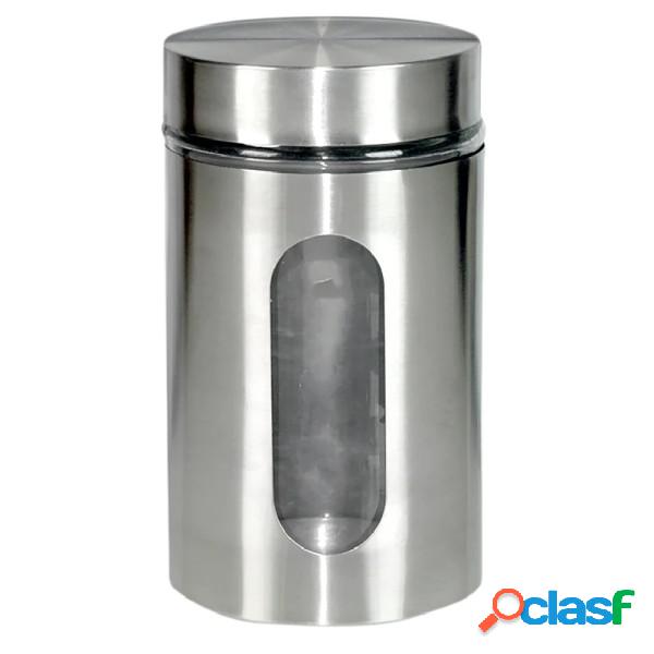 Trade Shop - Barattolo Con Oblò In Acciaio Inox 18x10cm