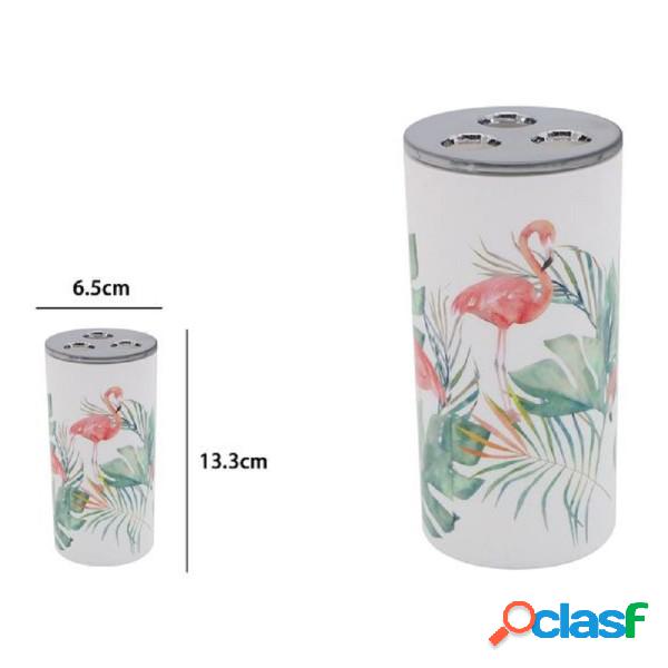 Trade Shop - Bicchiere Portaspazzolino 3 Fori Fenicotteri In