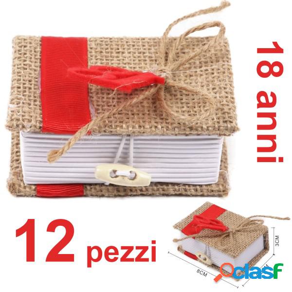 Trade Shop - Bomboniera Libro 12 Pz Juta 18 Anni