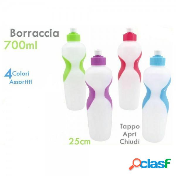 Trade Shop - Bottiglia Borraccia In Plastica Colorata 700ml