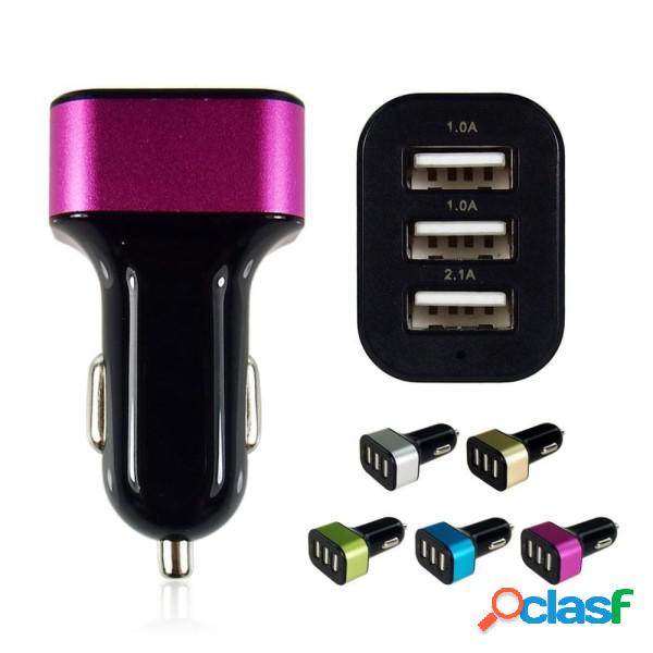 Trade Shop - Caricatore Da Auto Accendisigari Con 3 Usb Car