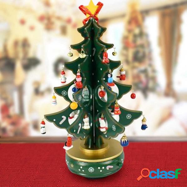 Trade Shop - Carillon Natalizio Albero Di Natale Legno Con