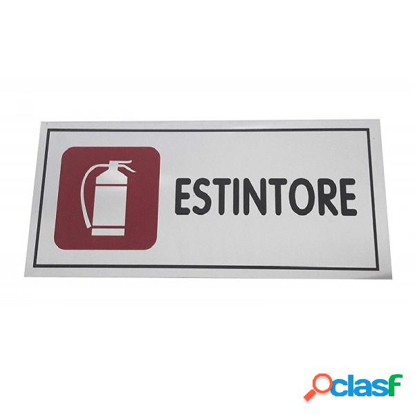 Trade Shop - Cartello Adesivo In Metallo Estintore Presenza