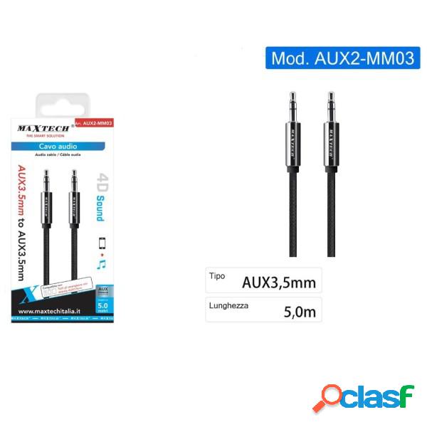 Trade Shop - Cavo Audio Stereo 5 Mt Doppio Jack Aux 3,5mm