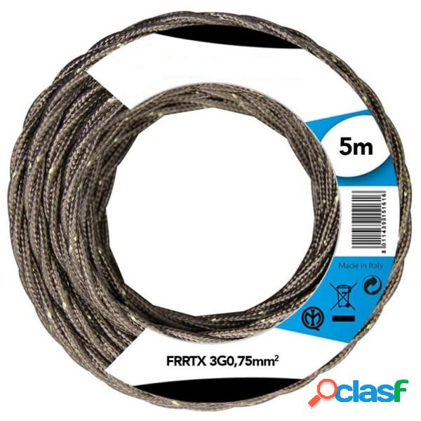 Trade Shop - Cavo Elettrico In Tessuto Frrtx 5mt Intrecciato