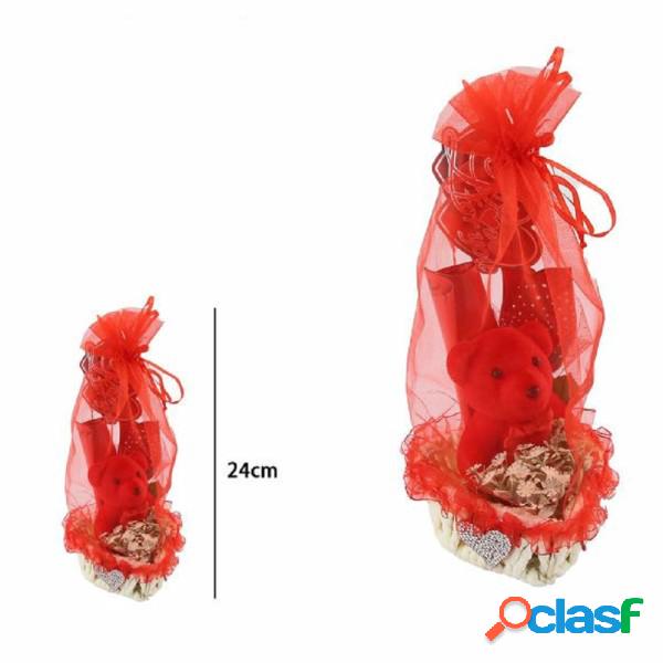 Trade Shop - Cesta Con Peluche Orsetto Idea Regalo San