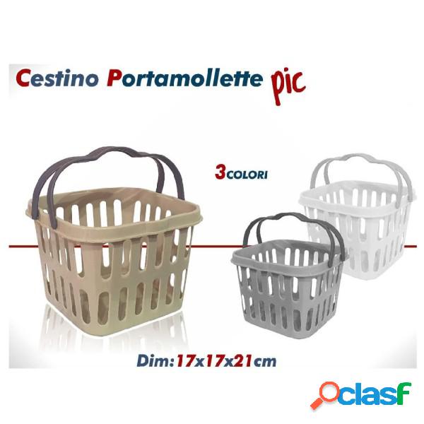 Trade Shop - Cestino Portamollette Pic Con Doppio Manico In