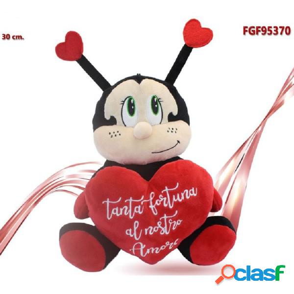 Trade Shop - Coccinella In Peluche Con Cuore 30 Cm Porta