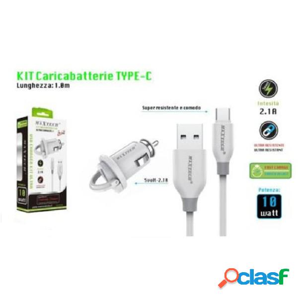 Trade Shop - Kit Caricabatteria Auto 5v-2.1a Cavo Type-c Usb