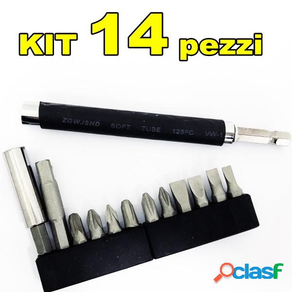 Trade Shop - Kit Set 14 In 1 Cacciavite Con Punte Inserti
