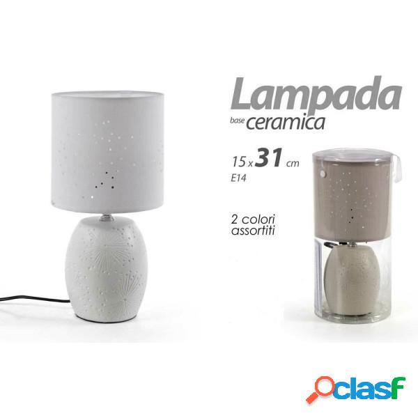 Trade Shop - Lampada Lumetto Abat-jour 15x31cm Da Tavolo E14