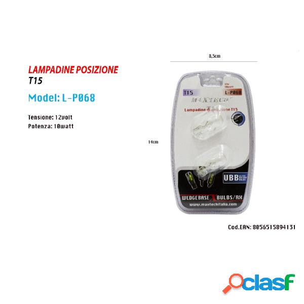 Trade Shop - Lampadine Di Posizione 12 V 10 Watt T15 Maxtech