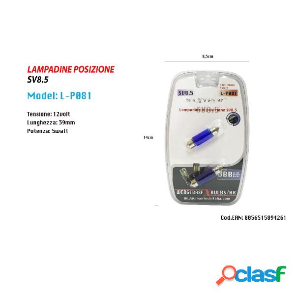 Trade Shop - Lampadine Di Posizione Sv8.5 12v 39mm 5w