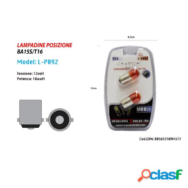 Trade Shop - Lampadine Di Posizione T16 12v - 10 Watt