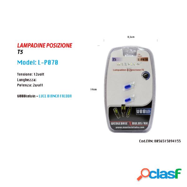 Trade Shop - Lampadine Di Posizione T5 L-p070 12 Volt 2 Watt