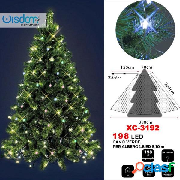 Trade Shop - Mantello Luminoso 198led Albero Di Natale 1.8 /