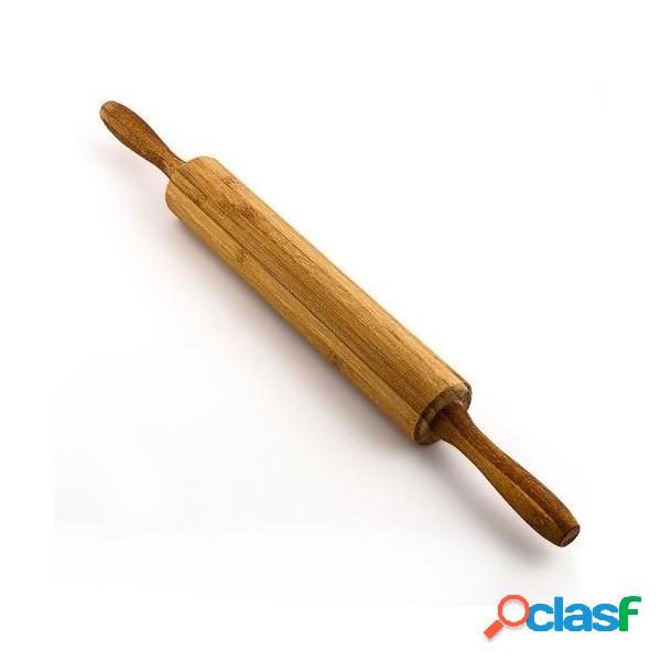 Trade Shop - Mattarello Bambù Bamboo Girevole 45cm Perno Di