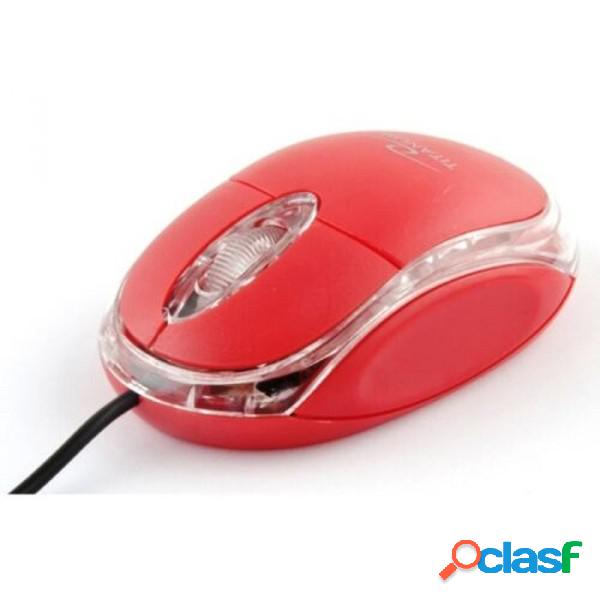 Trade Shop - Mouse Ottico Con Filo Usb 3.0 Con Led Rosso