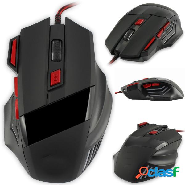 Trade Shop - Mouse Professionale Gaming 3200 Dpi 7 Tasti Usb