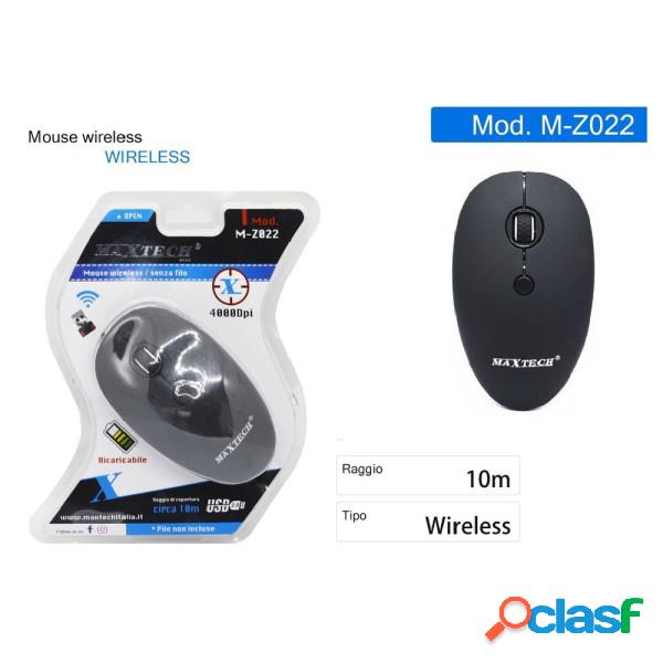 Trade Shop - Mouse Wireless Senza Filo 4000dpi Ricaricabile