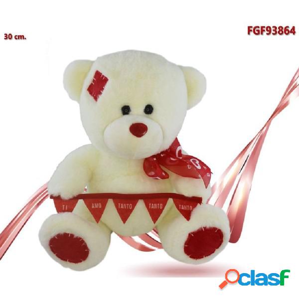 Trade Shop - Orso Peluche Con Fiocco Festone Ti Amo Tanto