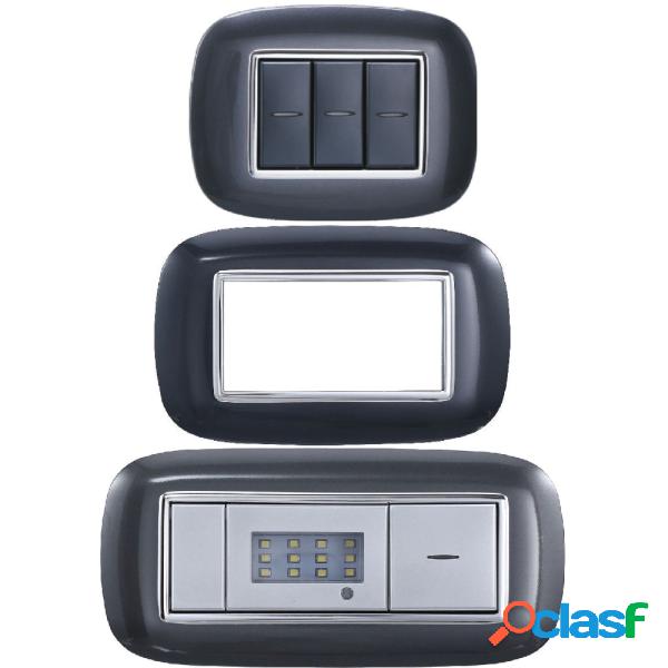 Trade Shop - Placca Oval 3 4 6 Moduli Colore Nero