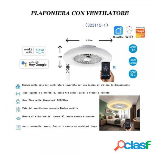 Trade Shop - Plafoniera Con Ventilatore Dimmerabile 40w