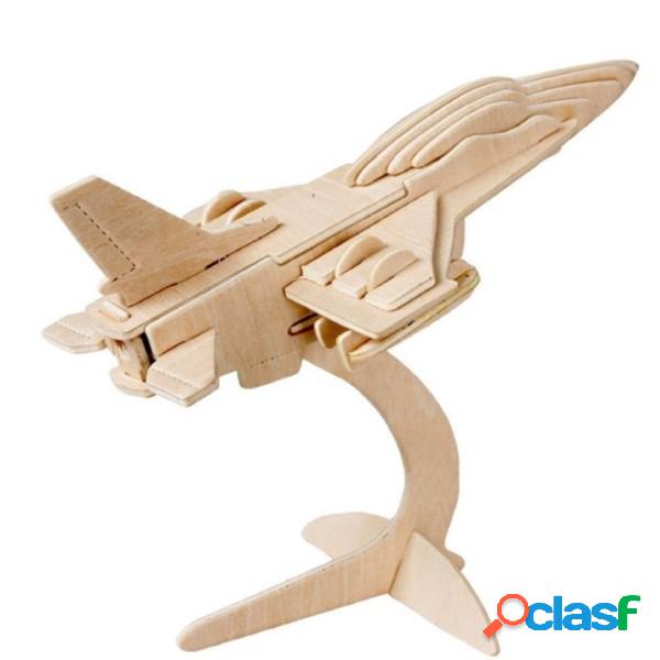 Trade Shop - Puzzle 3d Legno Aereo F-15 Modellino Modellismo