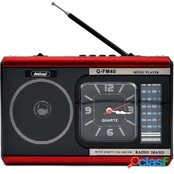 Trade Shop - Radio Portatile A Batteria Usb Sveglia Q-fm40