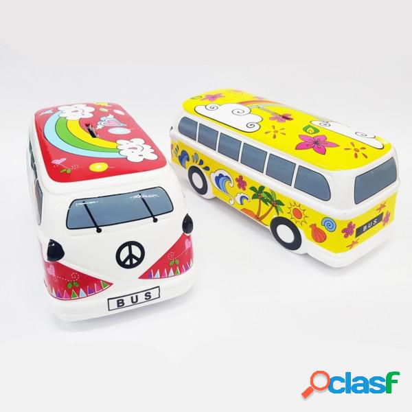 Trade Shop - Salvadanaio Minivan Bus In Ceramica Per Monete