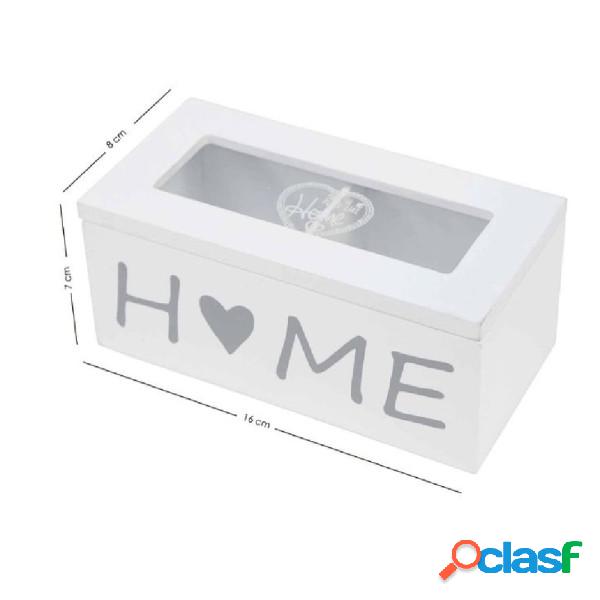 Trade Shop - Scatola Contenitore Legno Bianco Home Bacheca 2