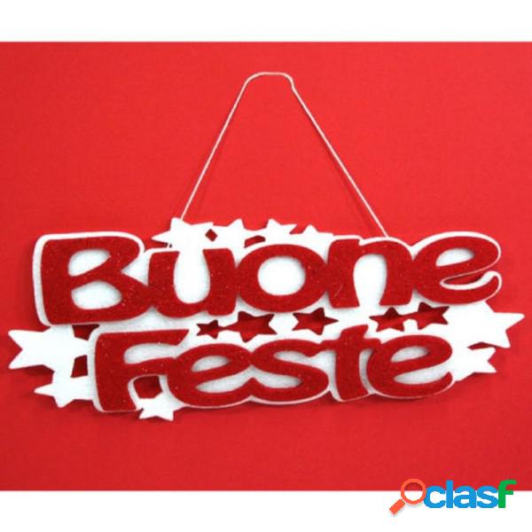 Trade Shop - Scritta Buone Feste Con Appendino In Feltro 12