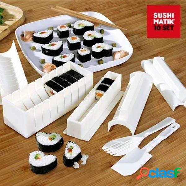 Trade Shop - Set 10 Pz Sushi Kit Prepara Taglia Porta