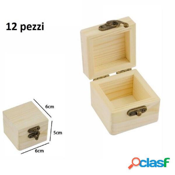 Trade Shop - Set 12 Scatoline In Legno Portagioie Scatola
