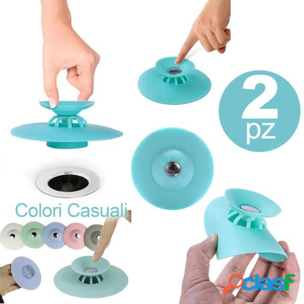 Trade Shop - Set 2 Tappo Pop Up In Silicone 2in1 Per Lavello