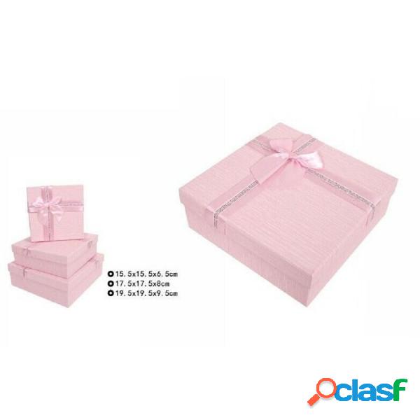 Trade Shop - Set 3 Pezzi Scatole Box Per Regali Varie Misure