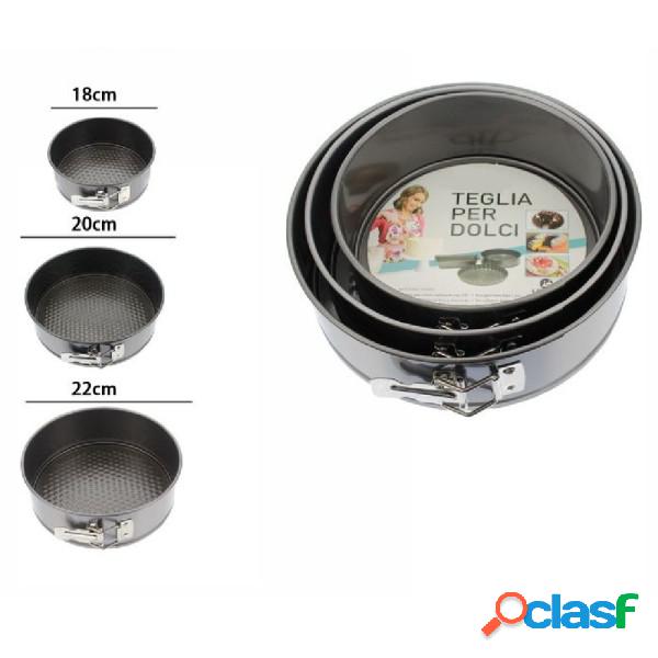 Trade Shop - Set 3 Pz Teglie Tortiere Antiaderenti Rotonde