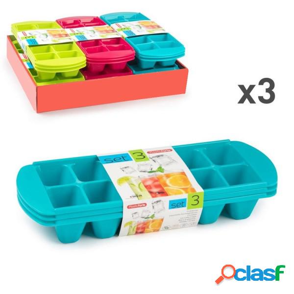 Trade Shop - Set 3 Pz Vaschette Formaghiaccio Forme Cubetti