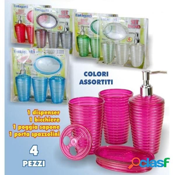 Trade Shop - Set 4 Pz In Plastica Dura Da Appoggio Bagno Wc