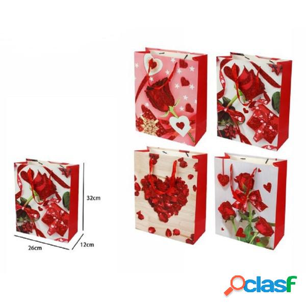 Trade Shop - Set 6 Pz. Buste Da Regalo 26x32x12cm Borsa San