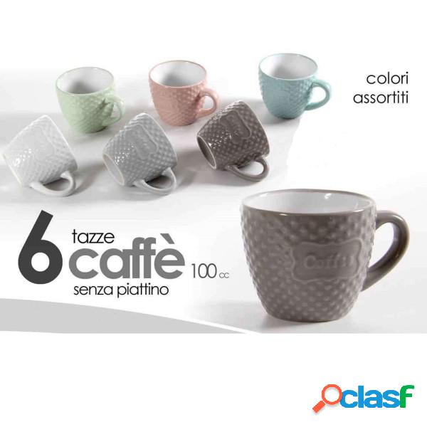 Trade Shop - Set 6pz Tazzine Caffe Senza Piattino Colori