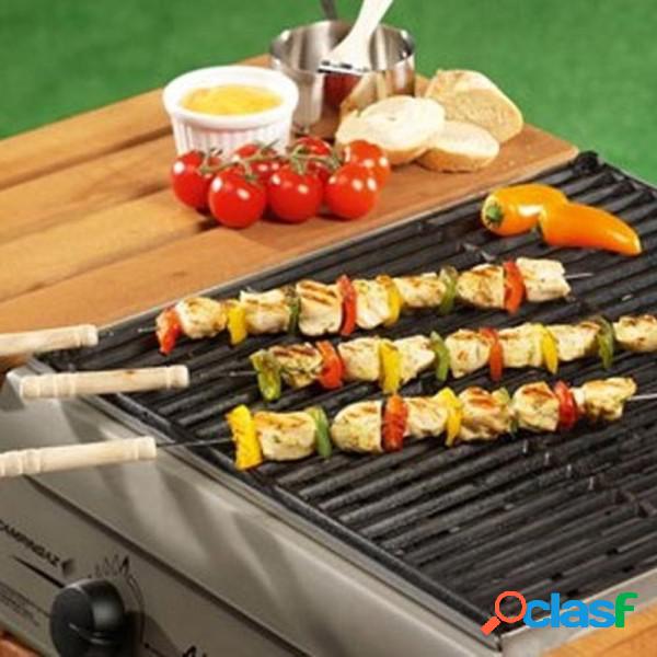 Trade Shop - Set 8 Pezzi Spiedini Per Barbecue Con Manico In