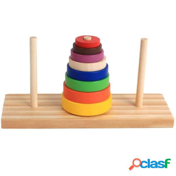 Trade Shop - Set Di Puzzle Legno Anello Colorato Torre