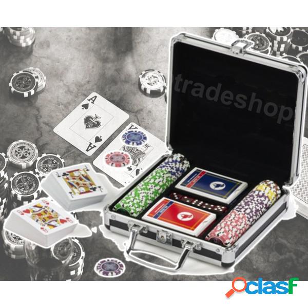 Trade Shop - Set Kit 100 Poker Fiches Chips Valigetta Carte