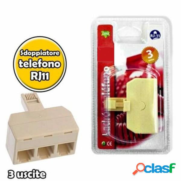 Trade Shop - Splitter Sdoppiatore Telefonico Adattatore 3