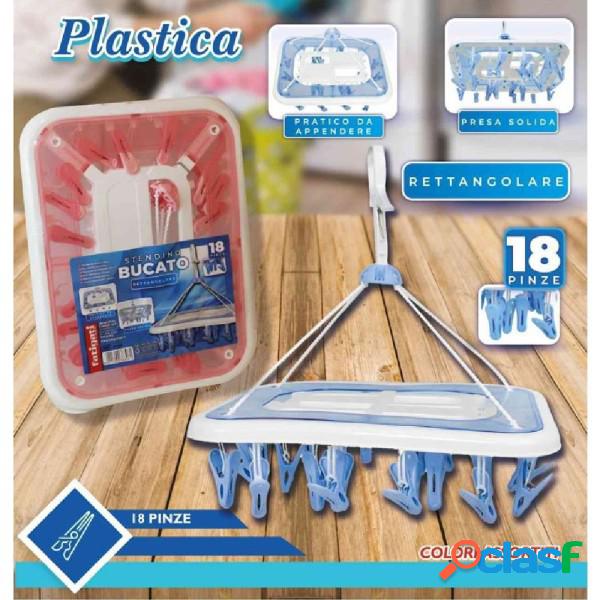 Trade Shop - Stendino Bucato In Plastica 18 Pinze