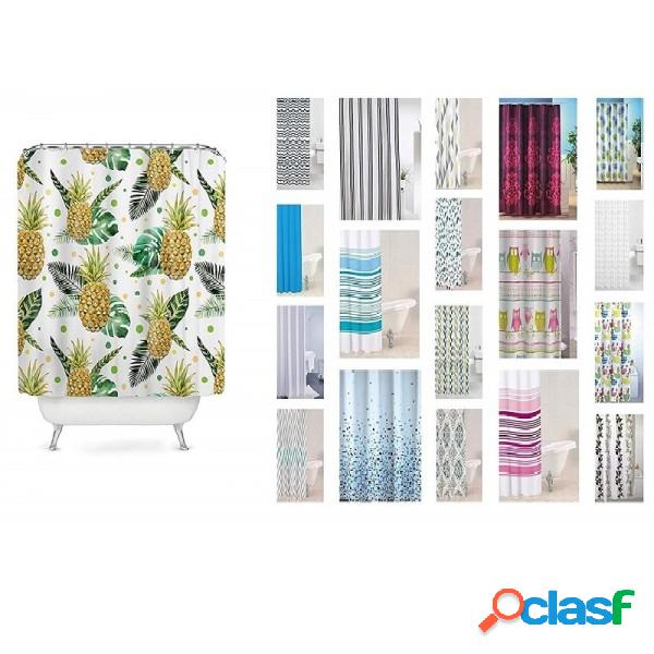 Trade Shop - Tenda Doccia Bagno 180 X 200 Cm 12 Ganci Per