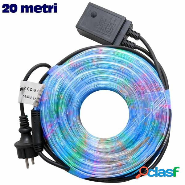 Trade Shop - Tubo Luminoso Natalizio 20 Metri Led Multicolor