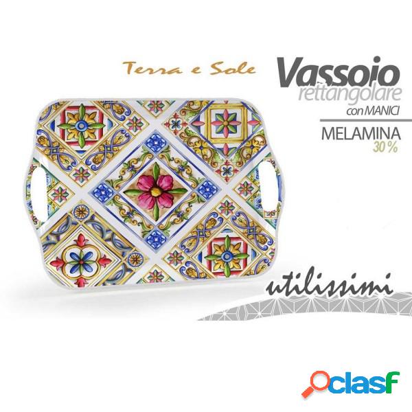 Trade Shop - Vassoio Rettangolare Plastica Melamina Decoro