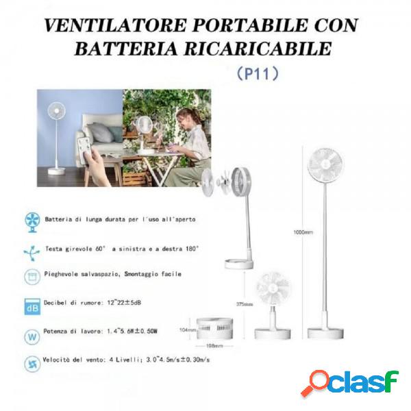 Trade Shop - Ventilatore Pieghevole Portatile Batteria